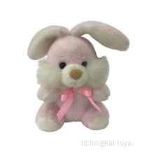Pink Plush Bunny With Ribbon